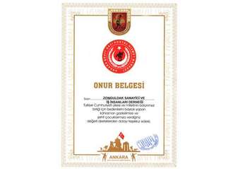 Ankara Şehir Gazi Sosyal Hizmetler Merkezi Onur Belgesi
